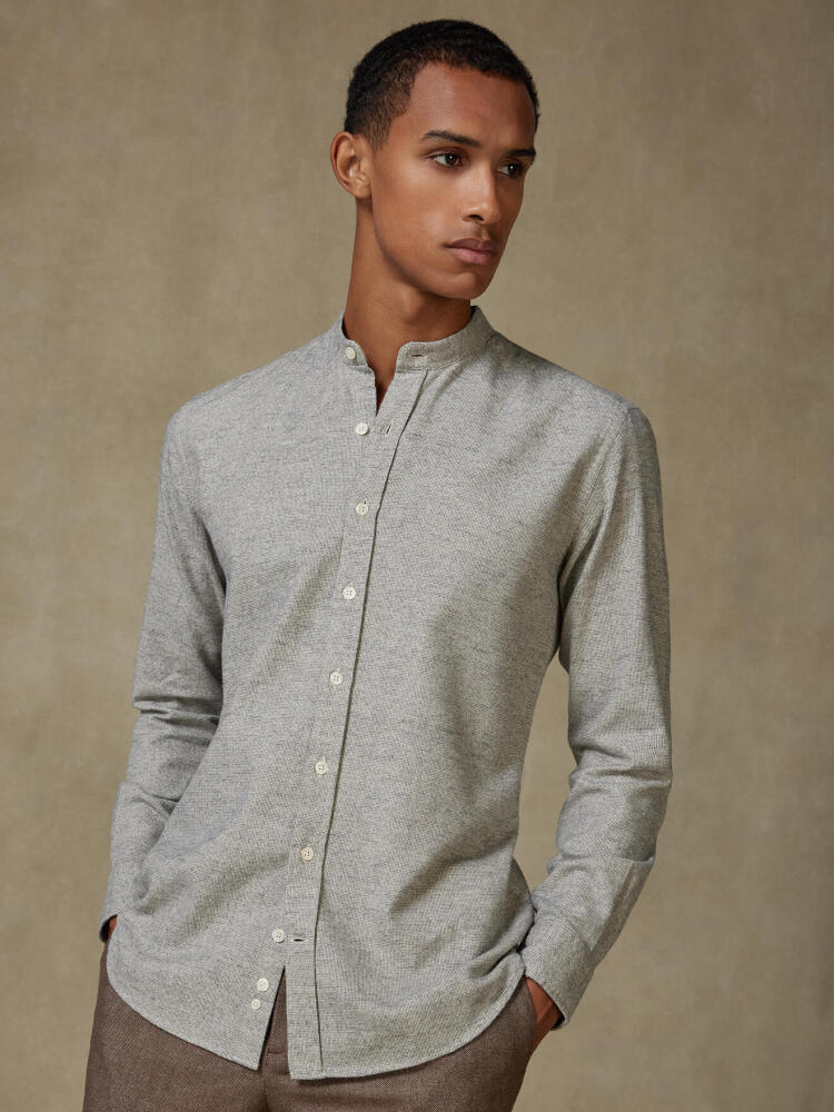 Camisa ajustada de franela Bill - Cuello Mao