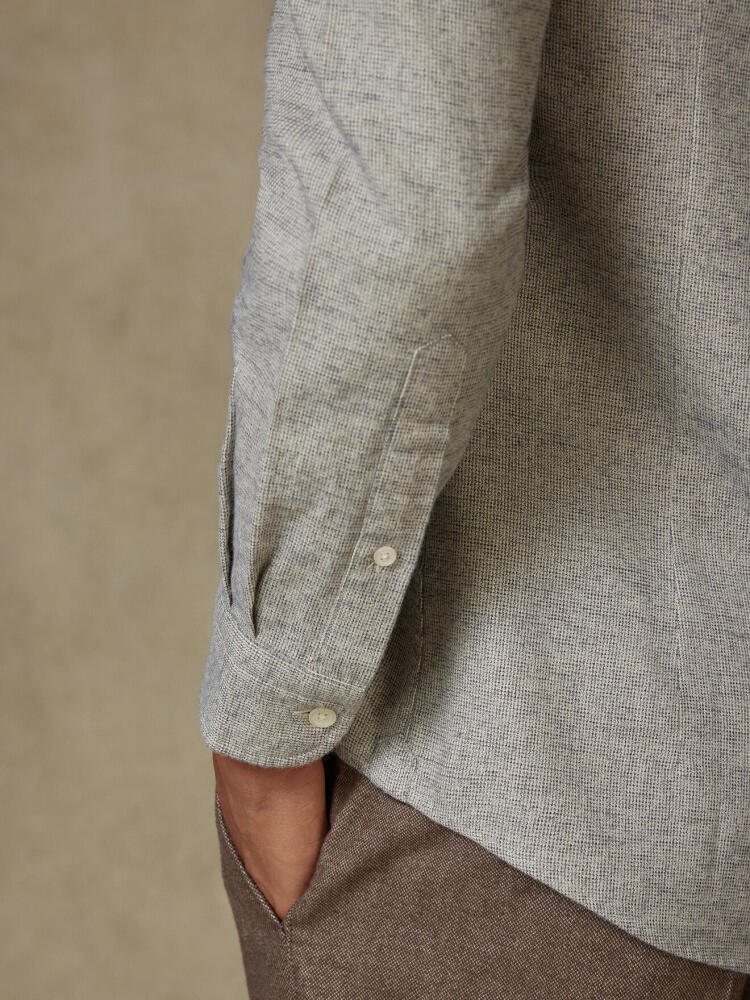 Camisa ajustada de franela Bill - Cuello Mao