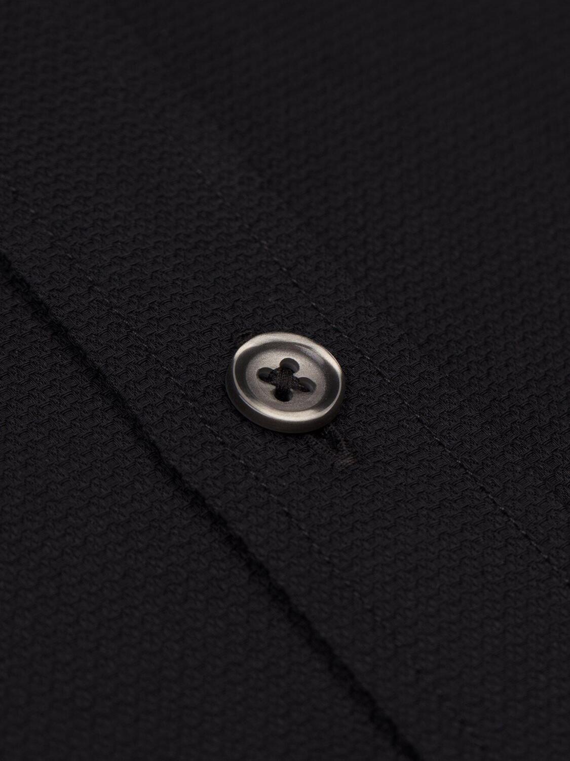 Chemise Freddy textur&eacute;e noire - Col Mao