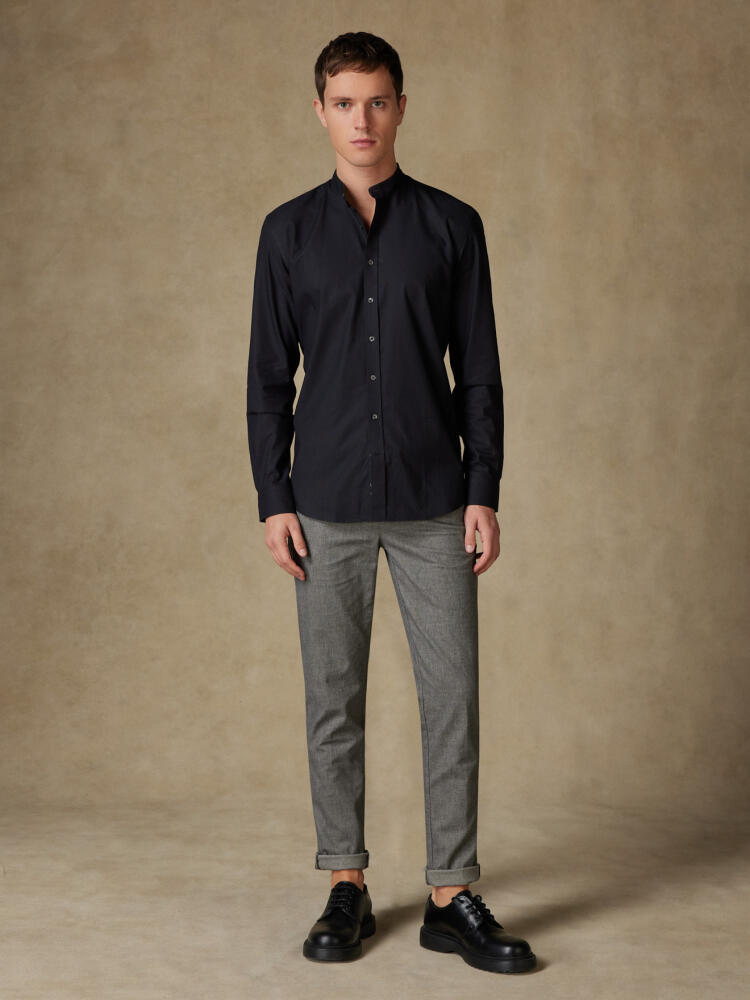 Chemise col mao Gleeson noire