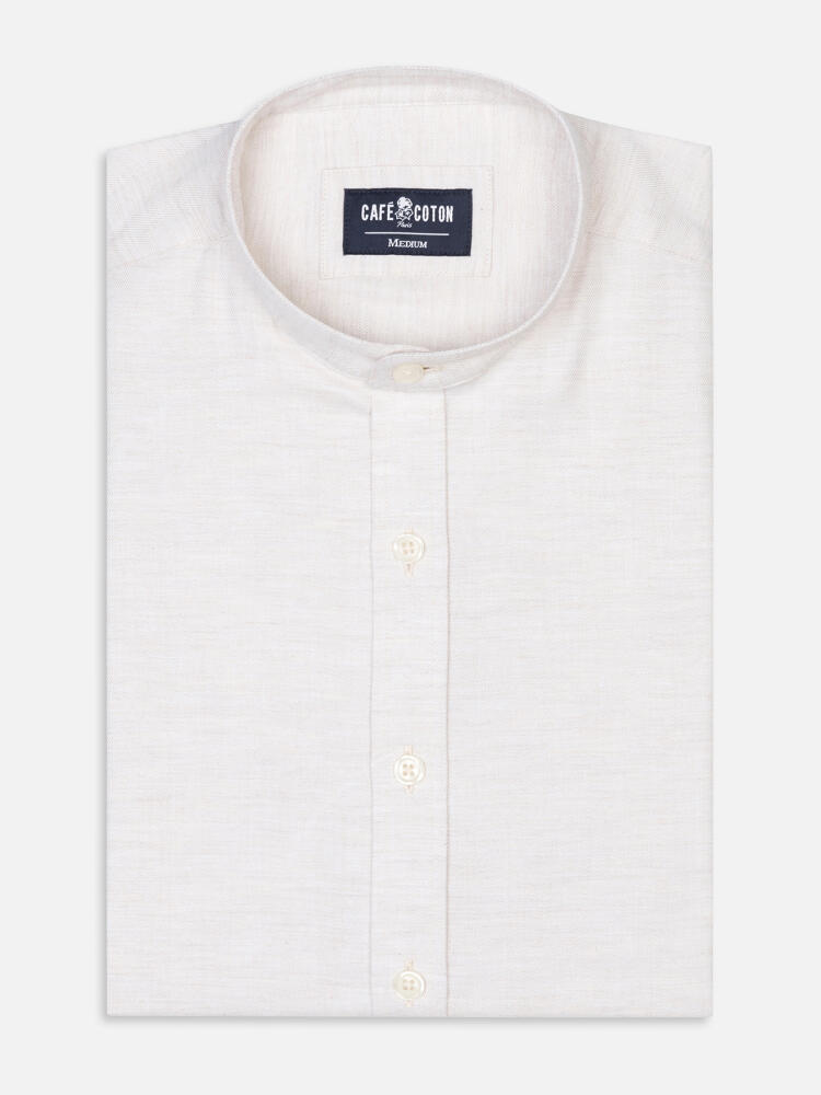 Hall sand flannel Shirt - Mandarin collar