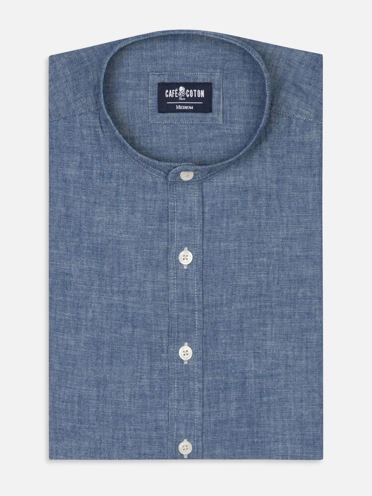 Jef chambray Shirt - Mandarin collar