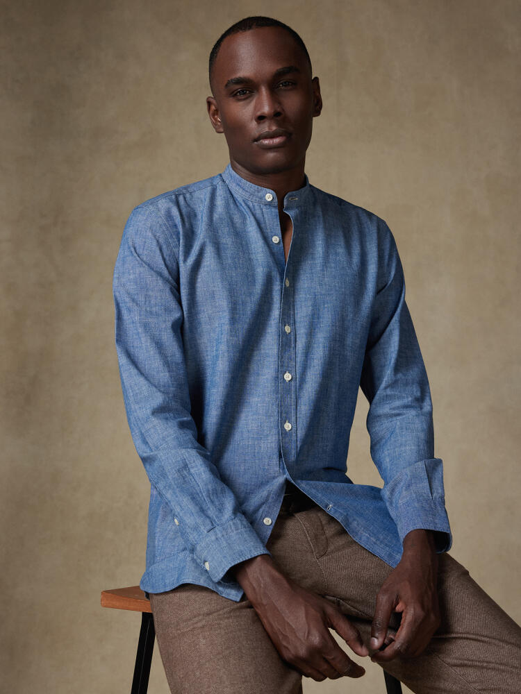 Jef chambray Shirt - Mandarin collar