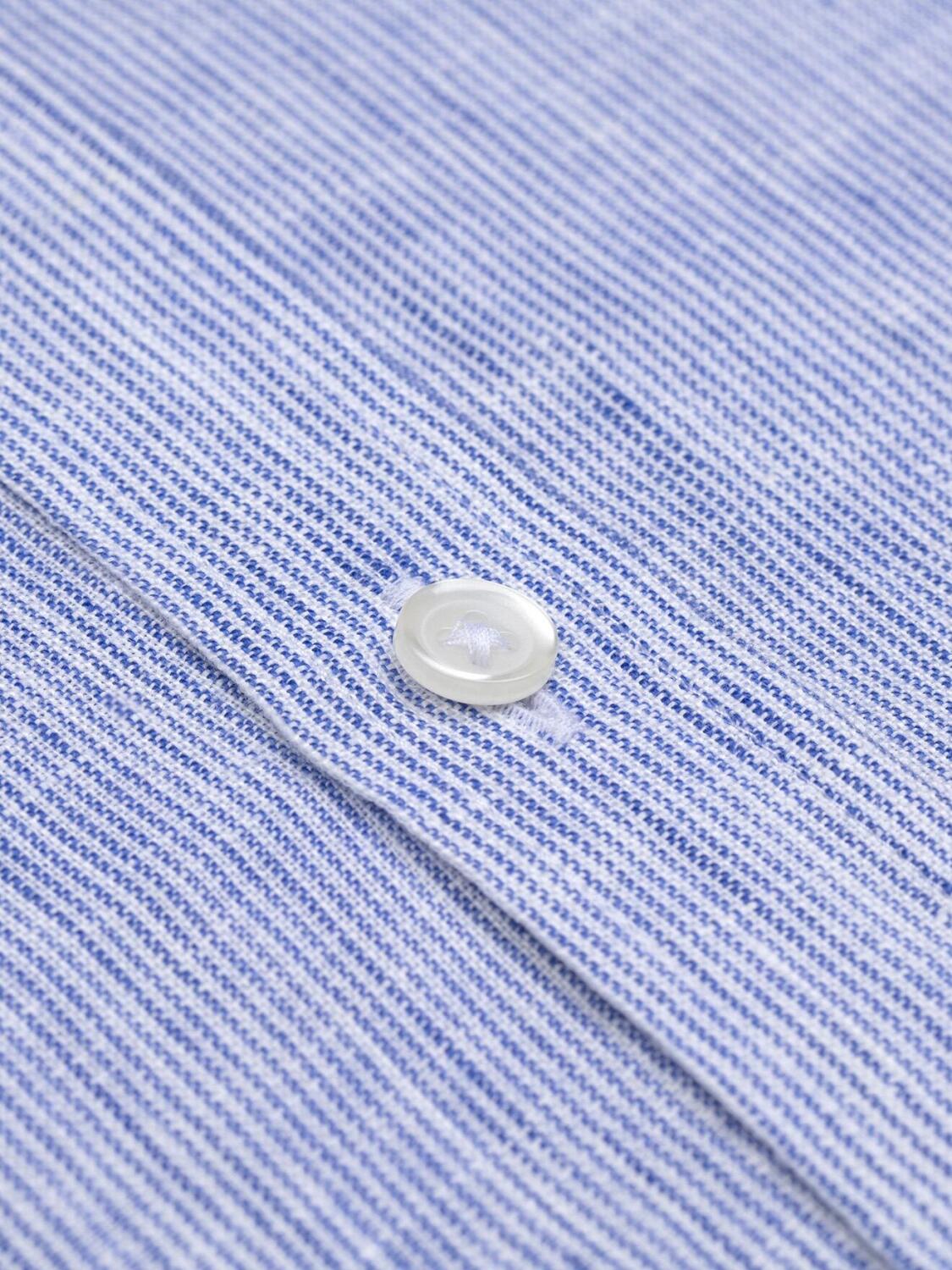 Camicia Kim a righe di lino blu