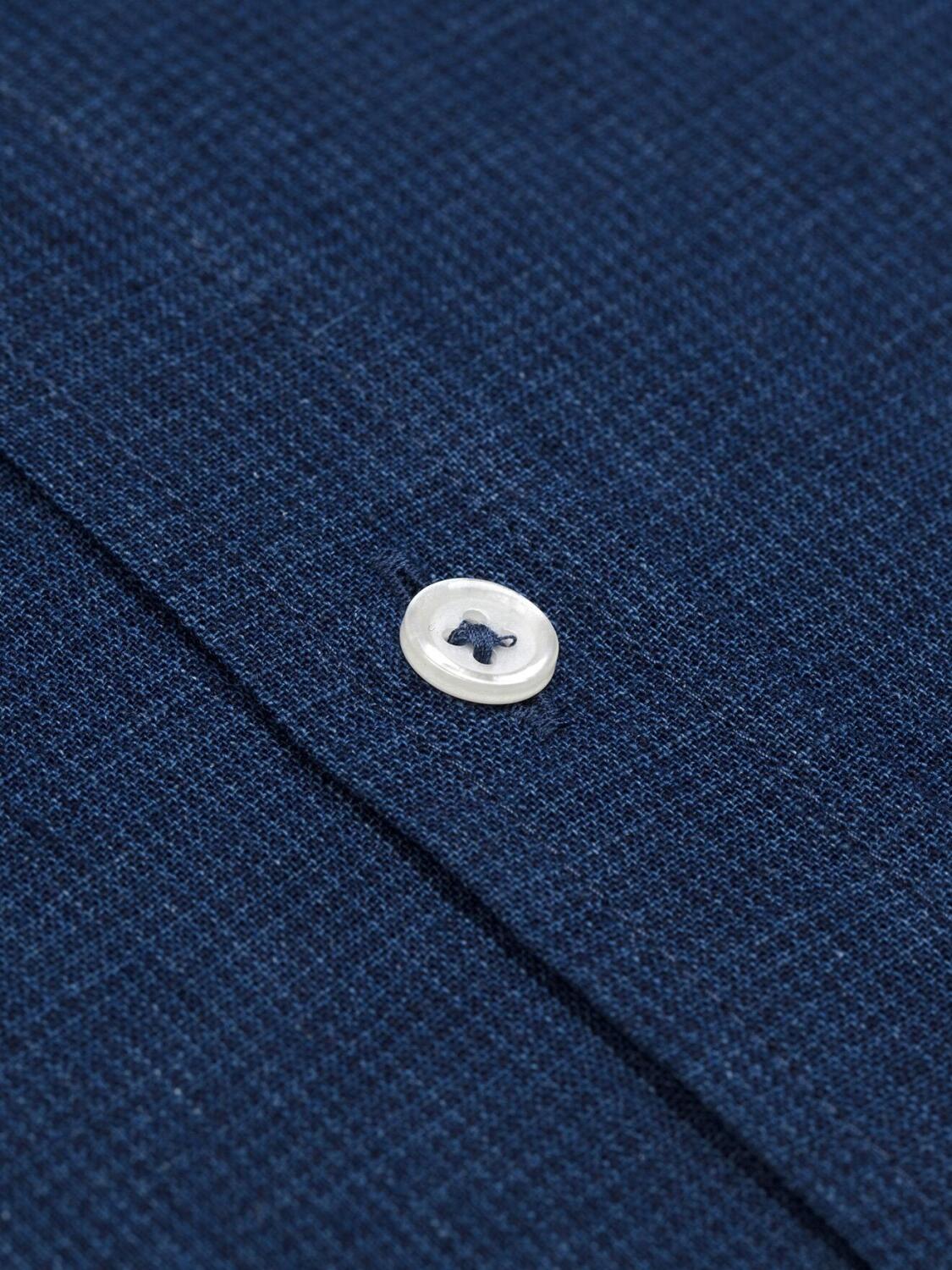 Kirla shirt with Mao Collar in indigo linen