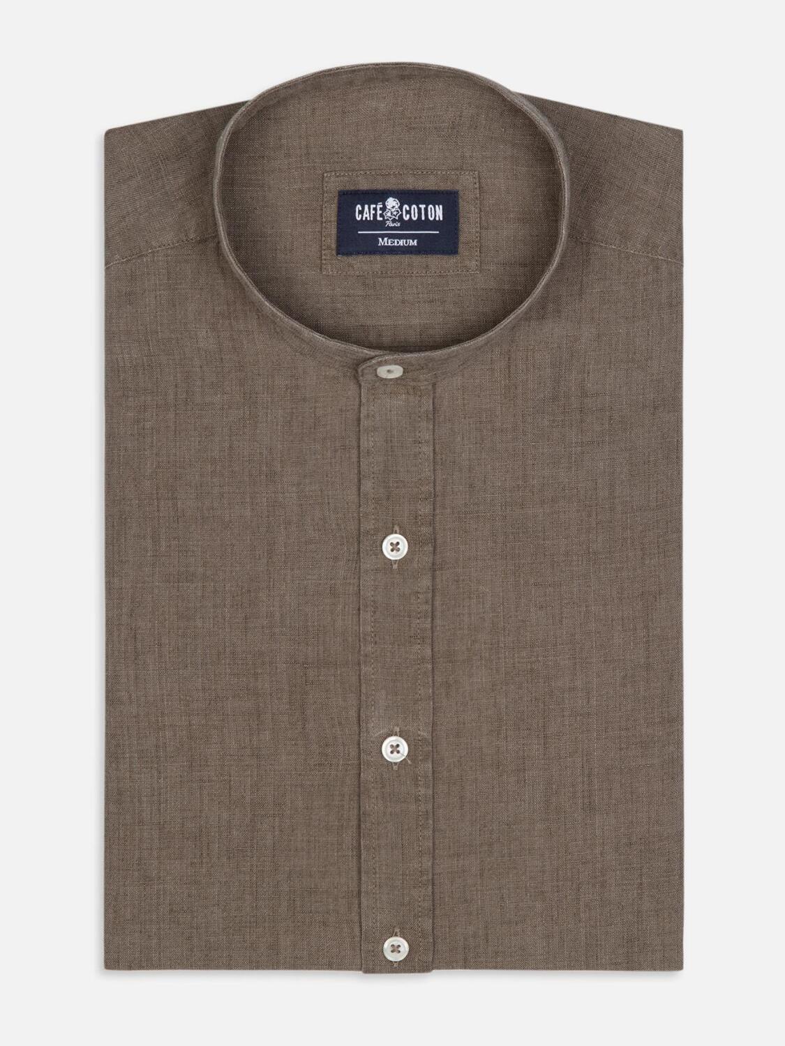 Camicia Liam in lino color kaki