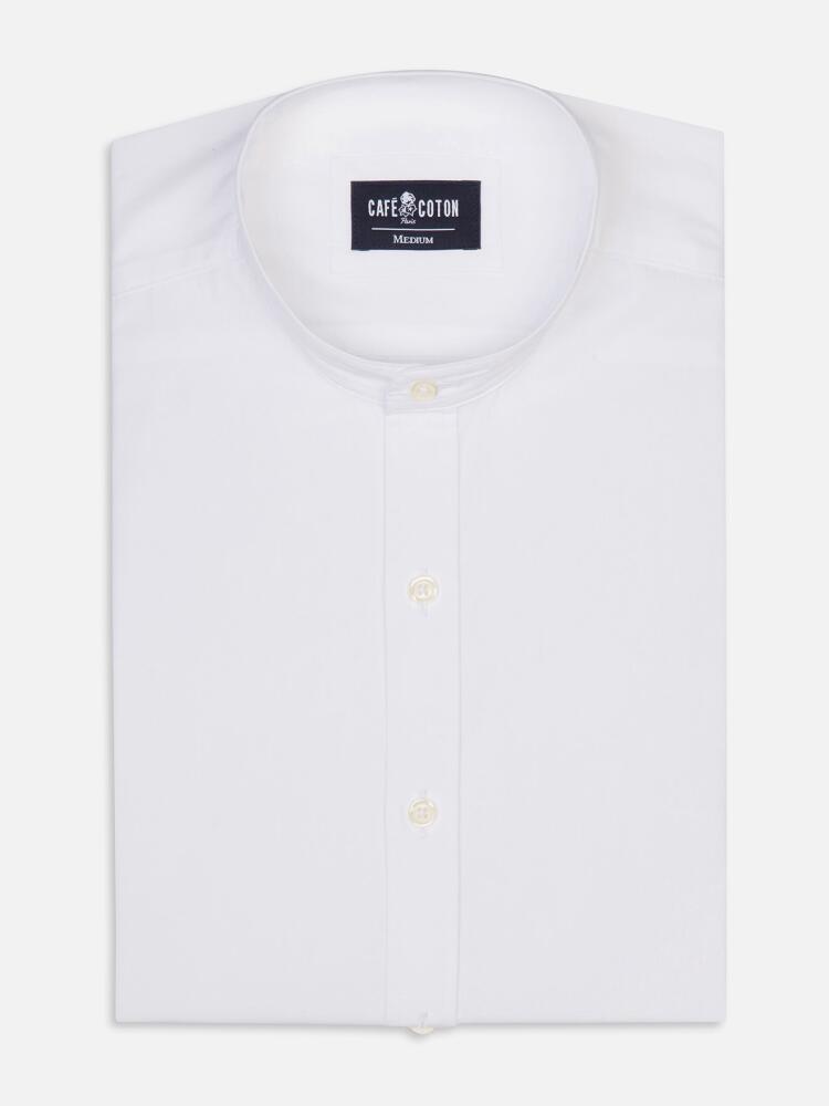 Chemise en popeline blanche - Col Mao