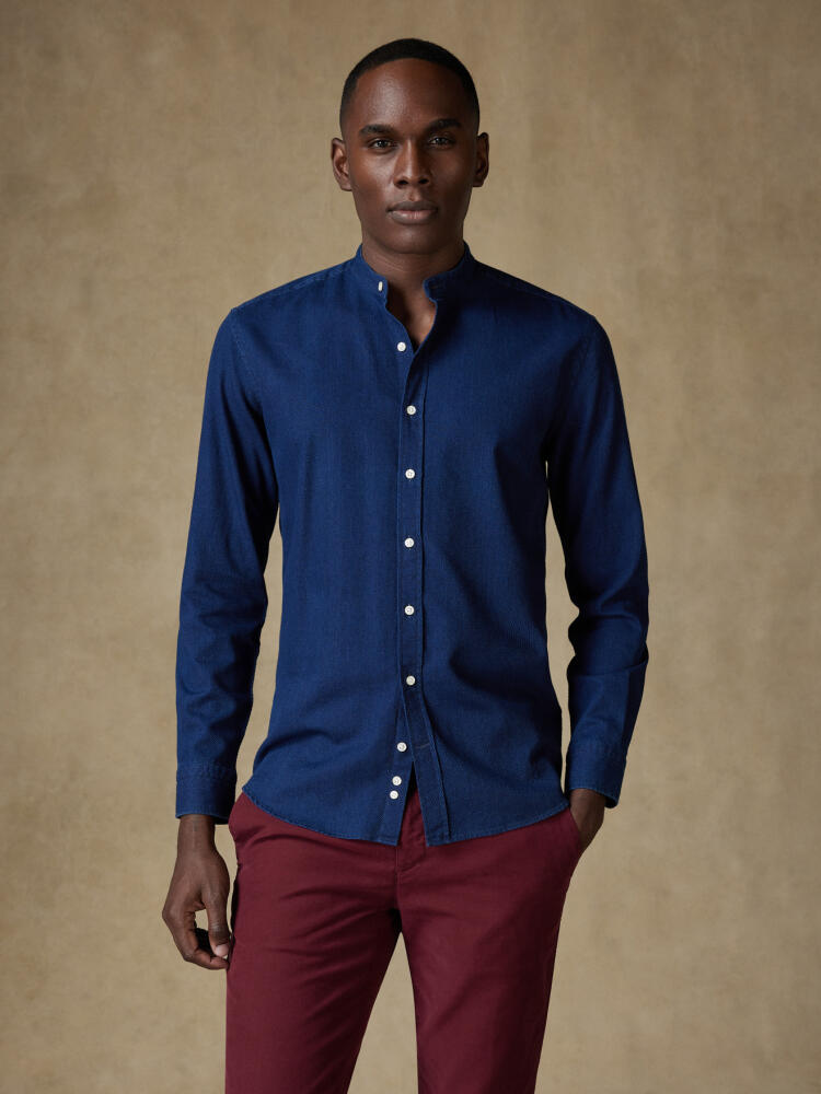 Alford slim fit shirt in indigo twill