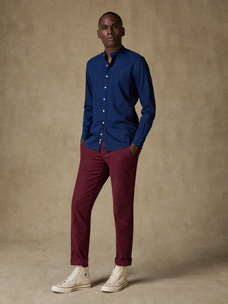 Alford slim fit shirt in indigo twill