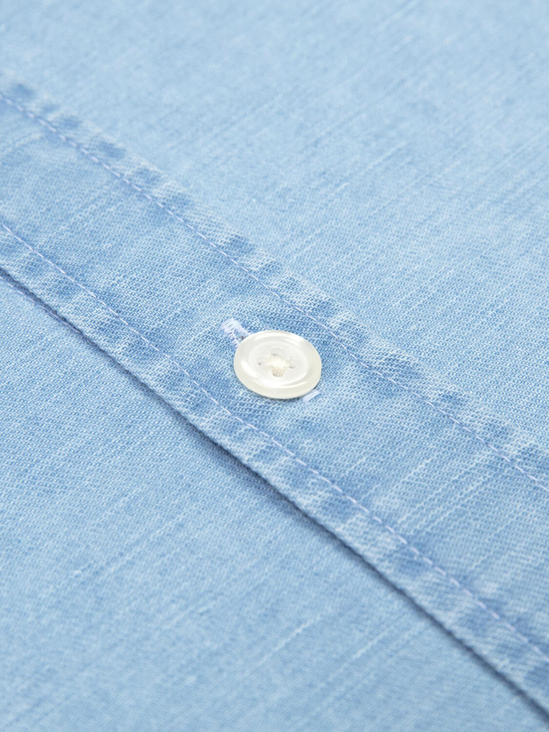 Camicia slim con collo alla coreana Andy in indaco chiaro