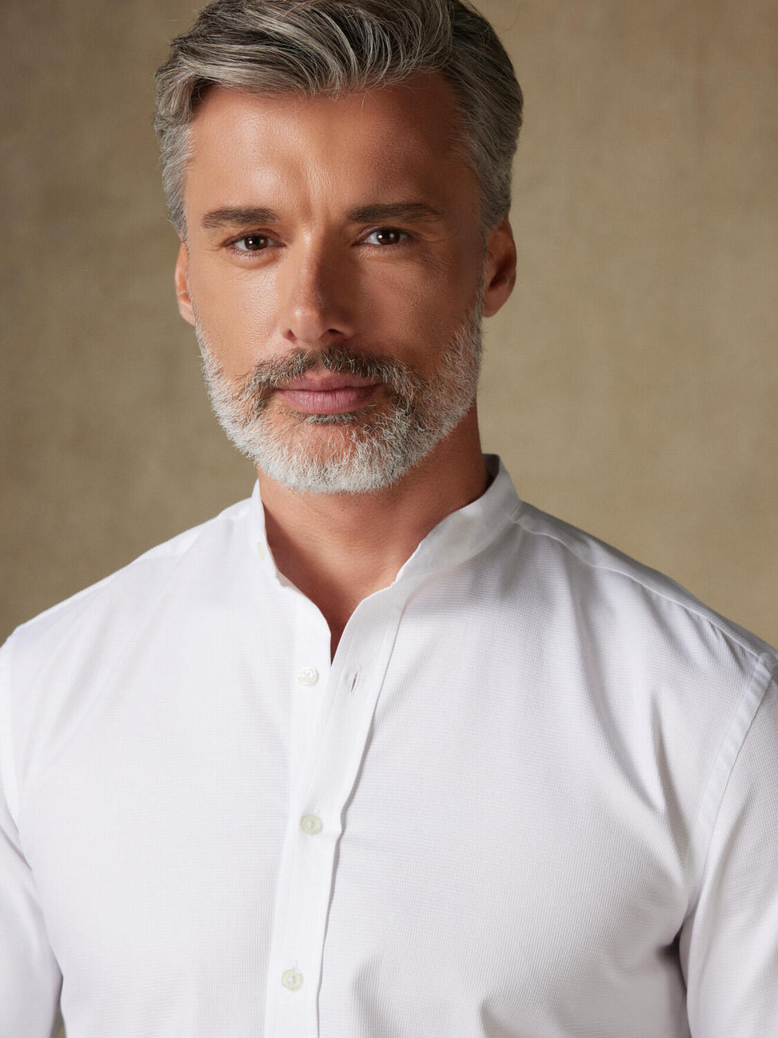 Bayers wit structuur Slim fit overhemd