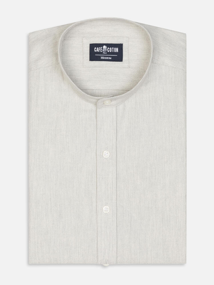 Chemise cintrée col mao Callum gris chiné