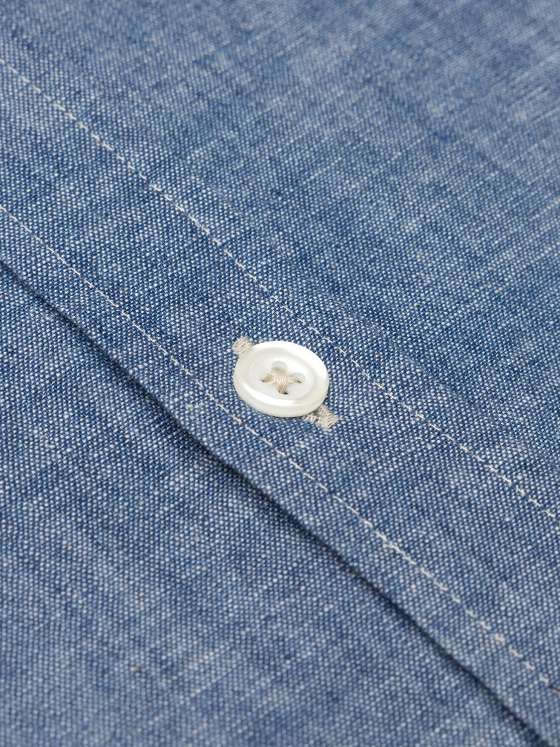 Jef chambray slim fit shirt - Mandarin collar