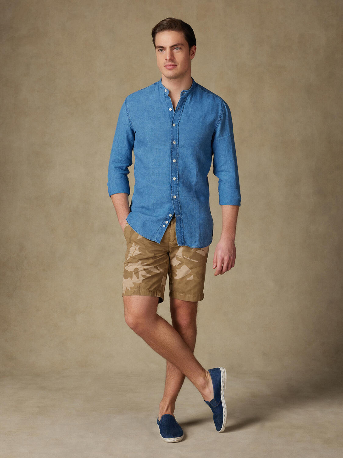 Kurt overhemd in hemellinnen