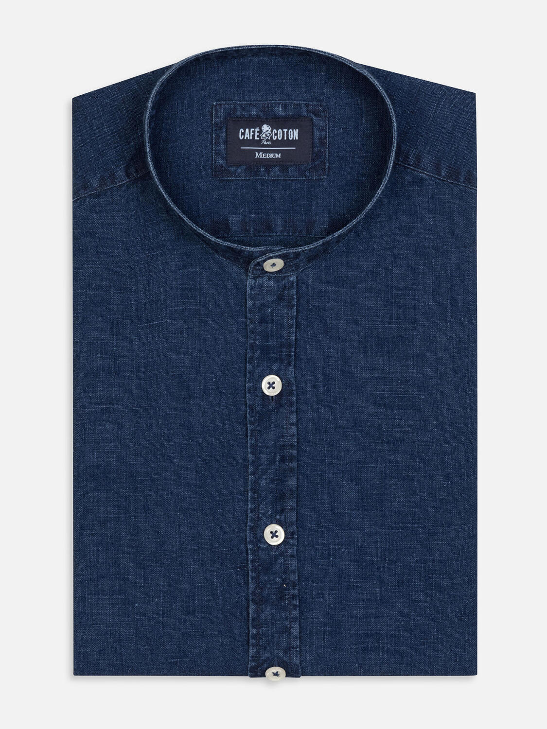 Kurt overhemd in indigo linnen