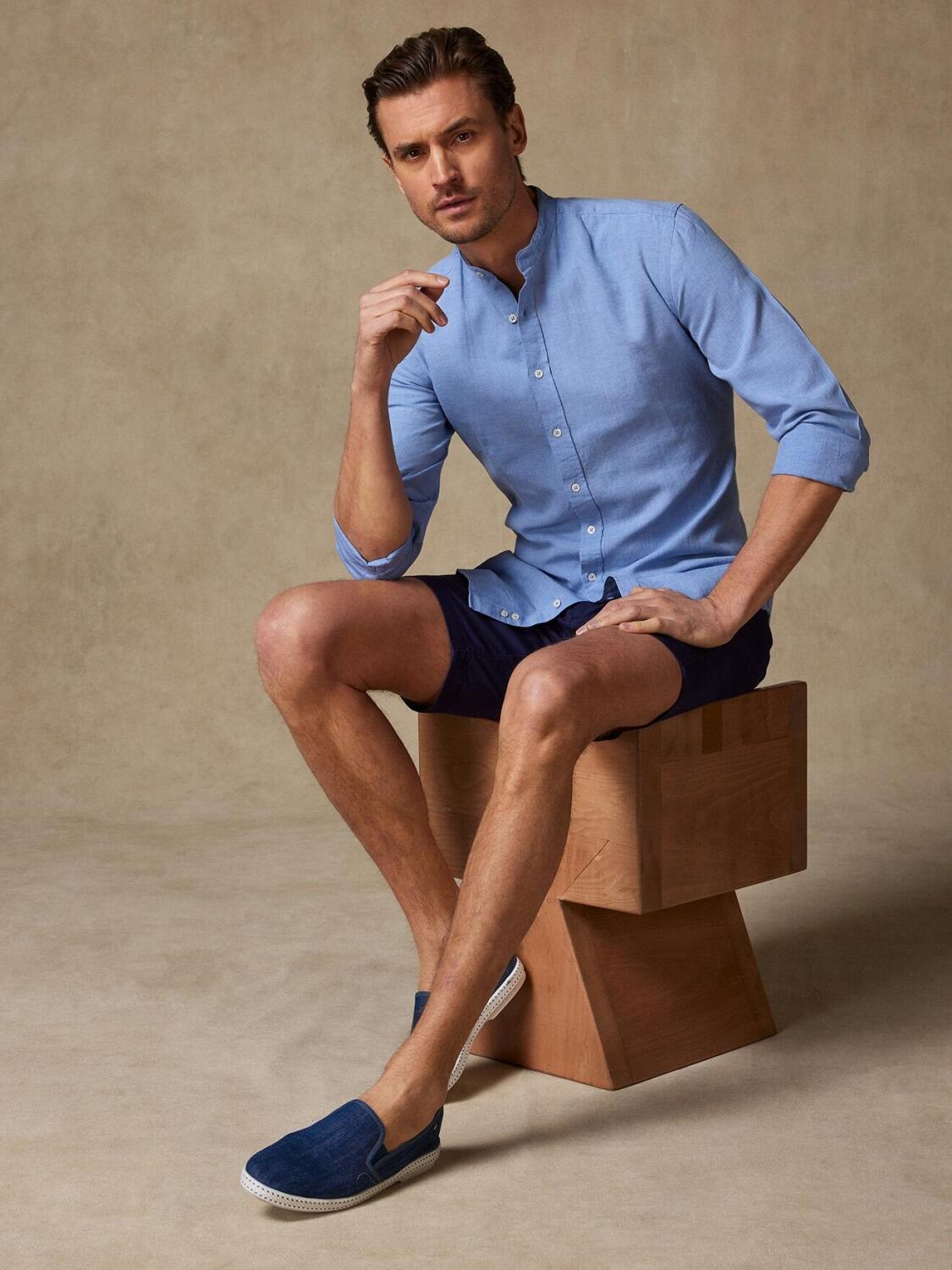 Camicia Liam in lino cielo