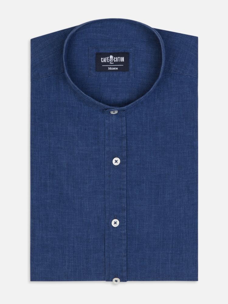 Camisa Liam de lino azul marino