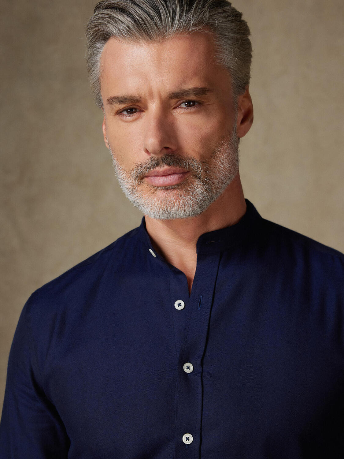 Mitch marine flanel slim fit overhemd