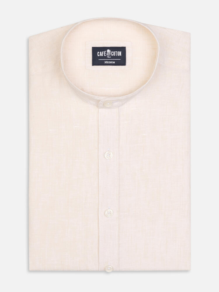 Olaf sand linen slim fit shirt