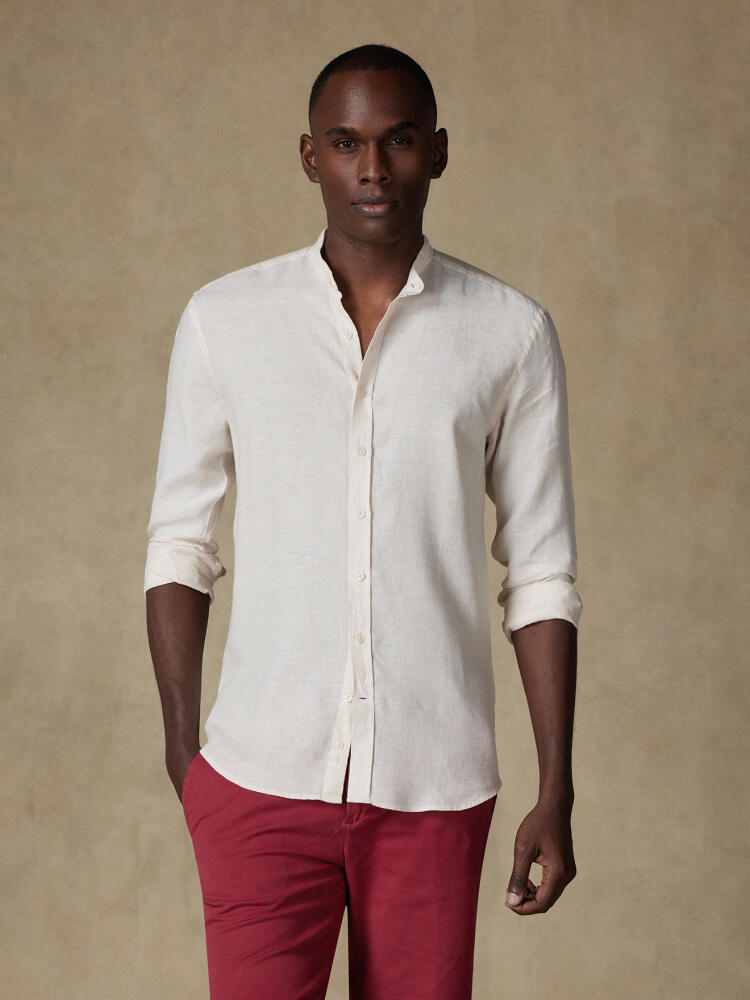 Olaf sand linen slim fit shirt