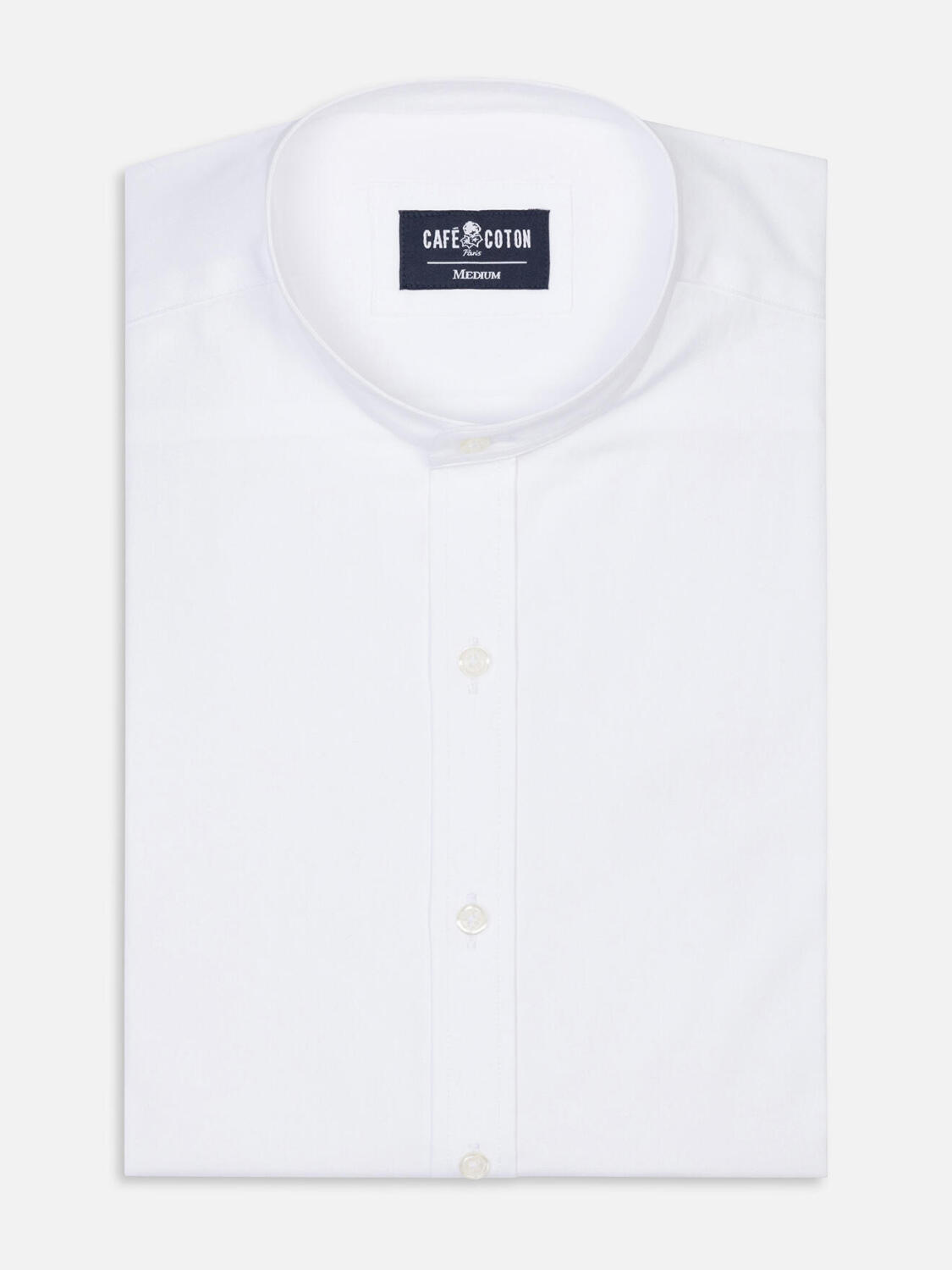 Chemise cintrée en pin point blanc