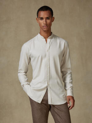 Storm off-white flannel slim fit shirt