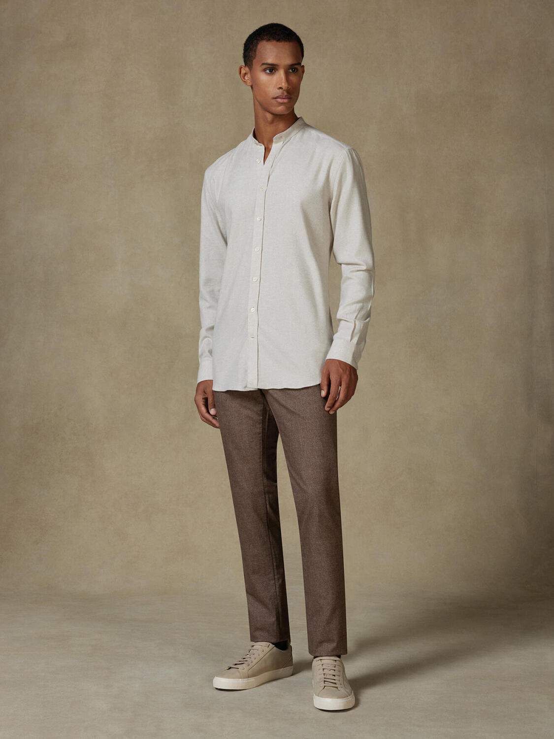 Storm off-white flannel slim fit shirt