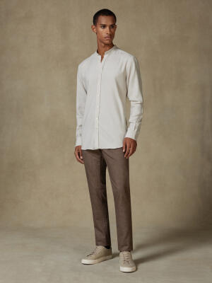 Storm off-white flannel slim fit shirt