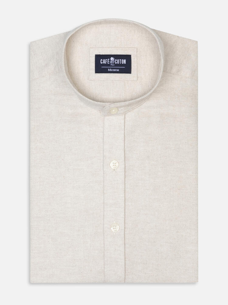 Camicia slim fit Storm in flanella panna