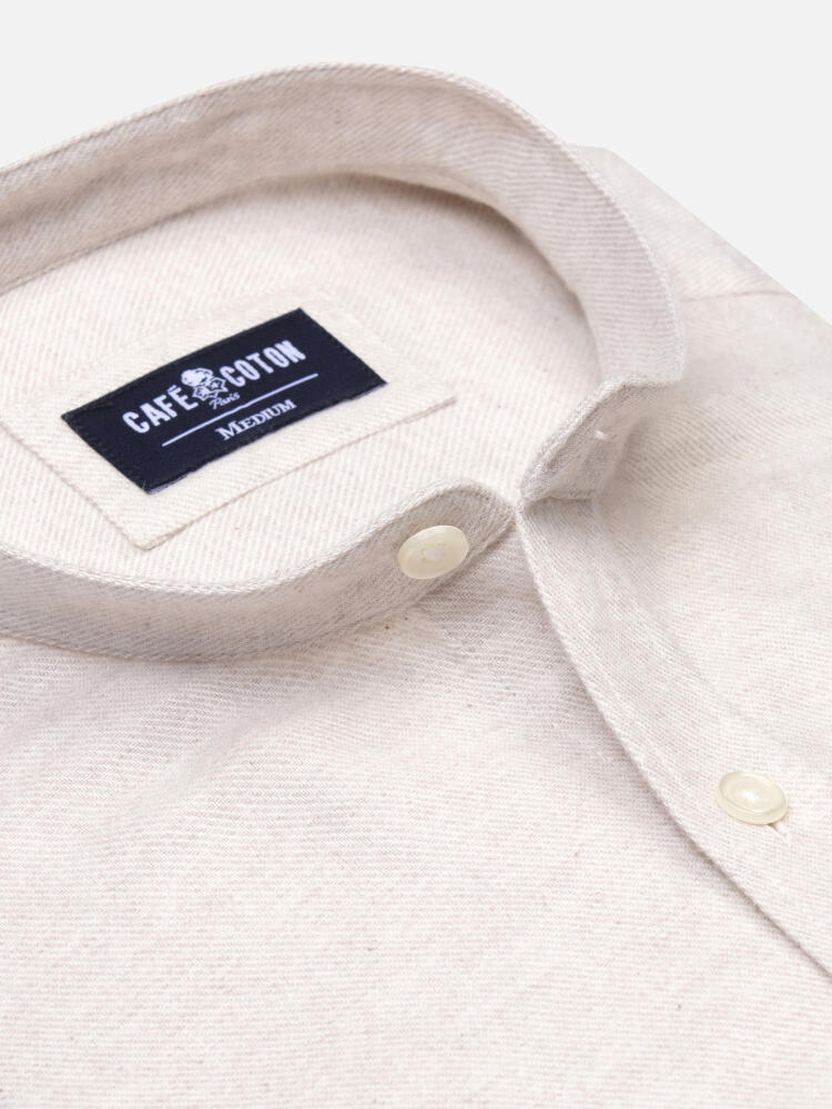 Camicia slim fit Storm in flanella panna