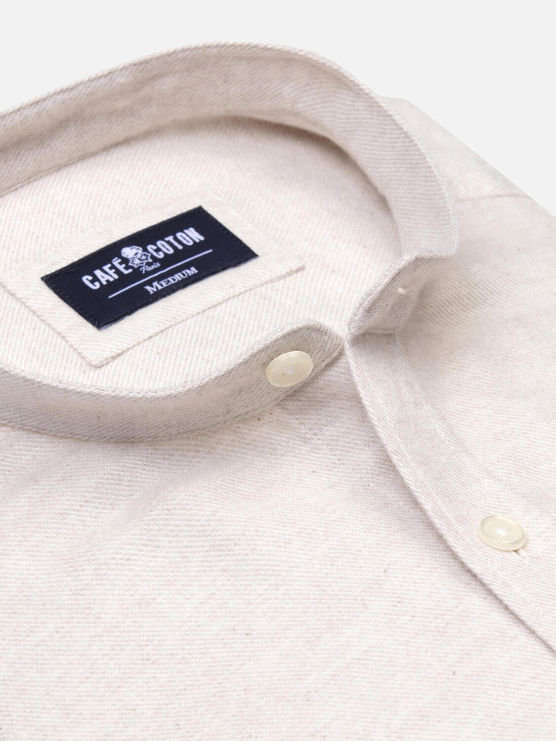 Storm off-white flannel slim fit shirt