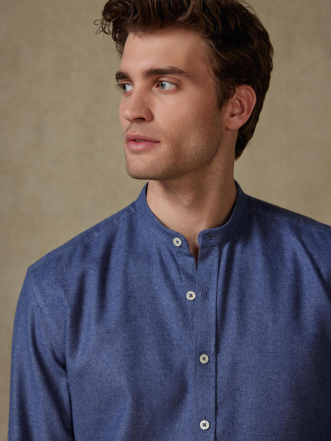 Camicia slim fit Storm in flanella blu