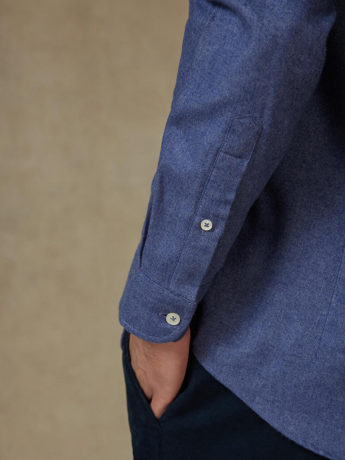 Camicia slim fit Storm in flanella blu