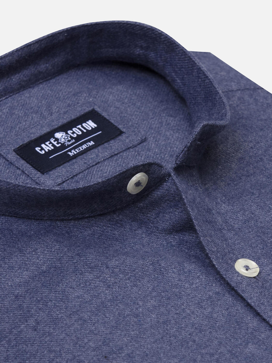 Camicia slim fit Storm in flanella blu