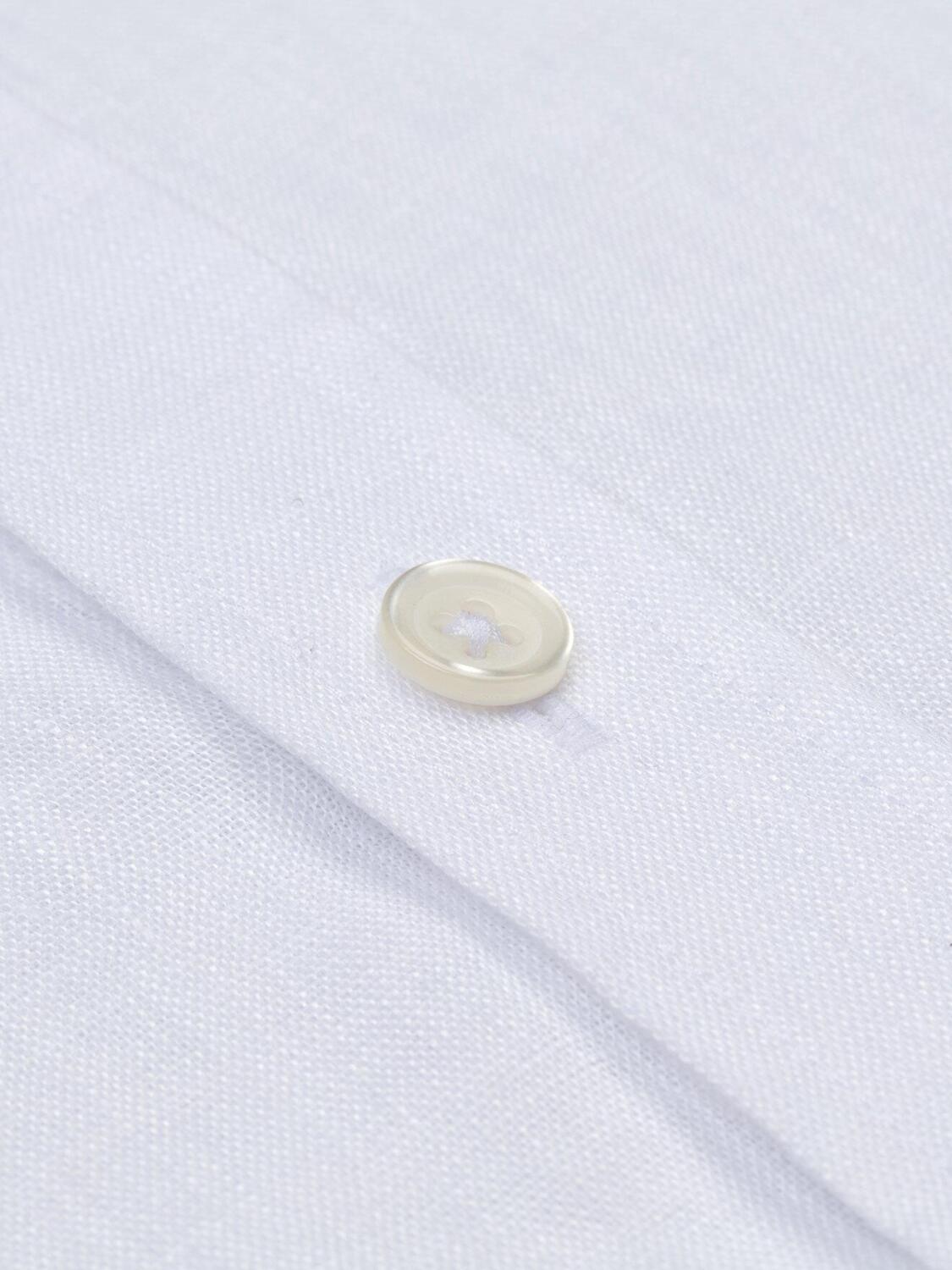 White linen slim fit shirt - Mandarin Collar