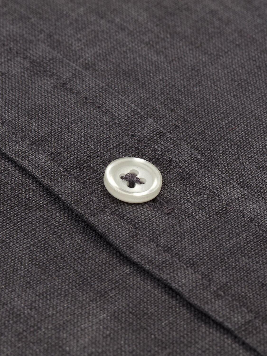 Grey linen slim fit shirt - Mandarin Collar