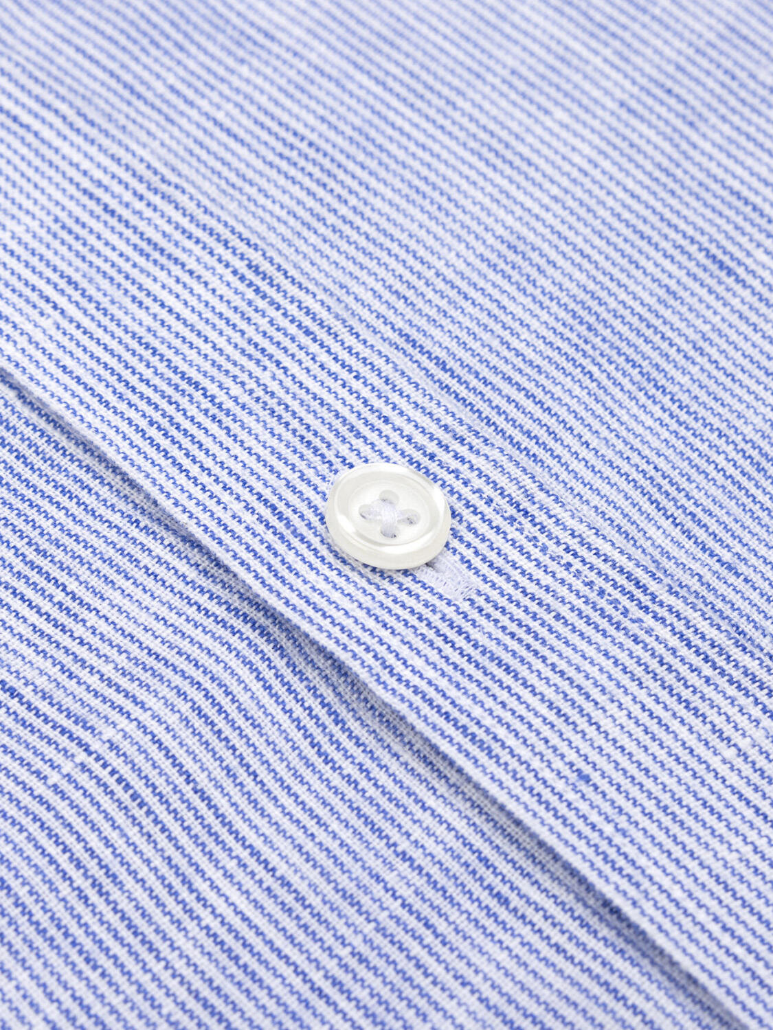 Ted overhemd kraag in linnen met blauwe strepen