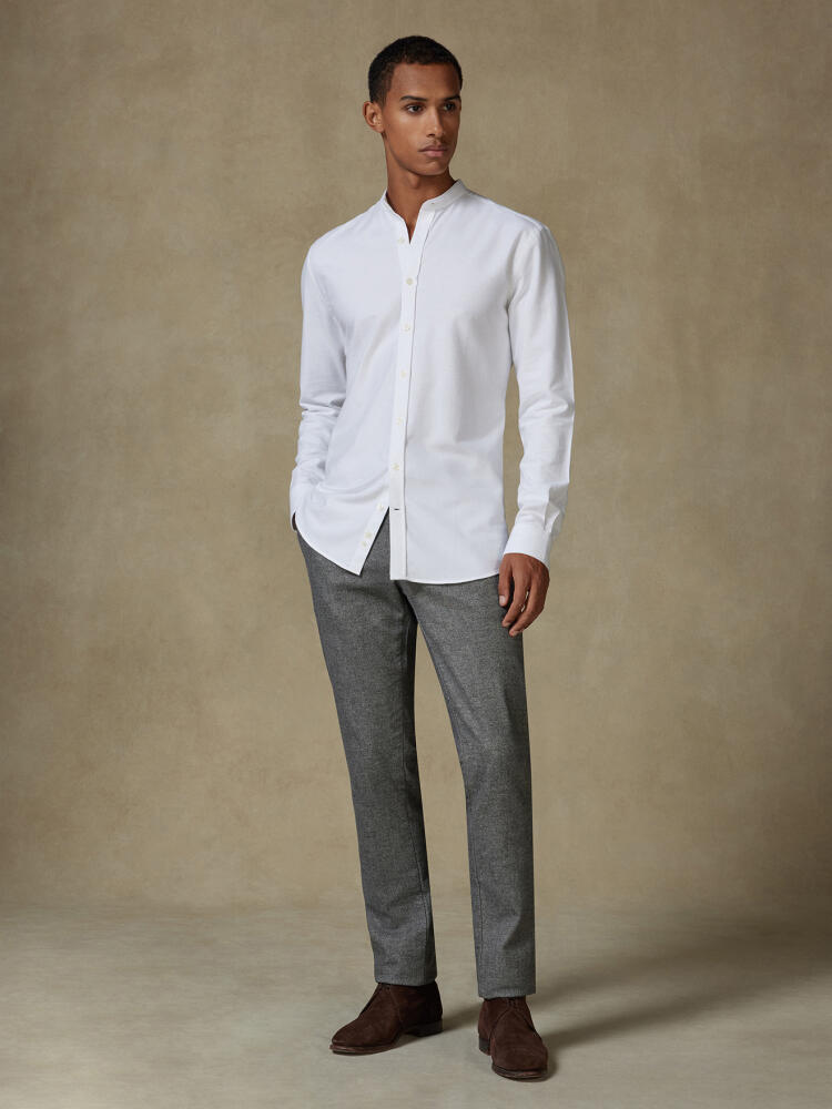 Vils white brushed oxford slim fit shirt