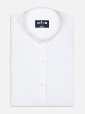 Vils white brushed oxford slim fit shirt