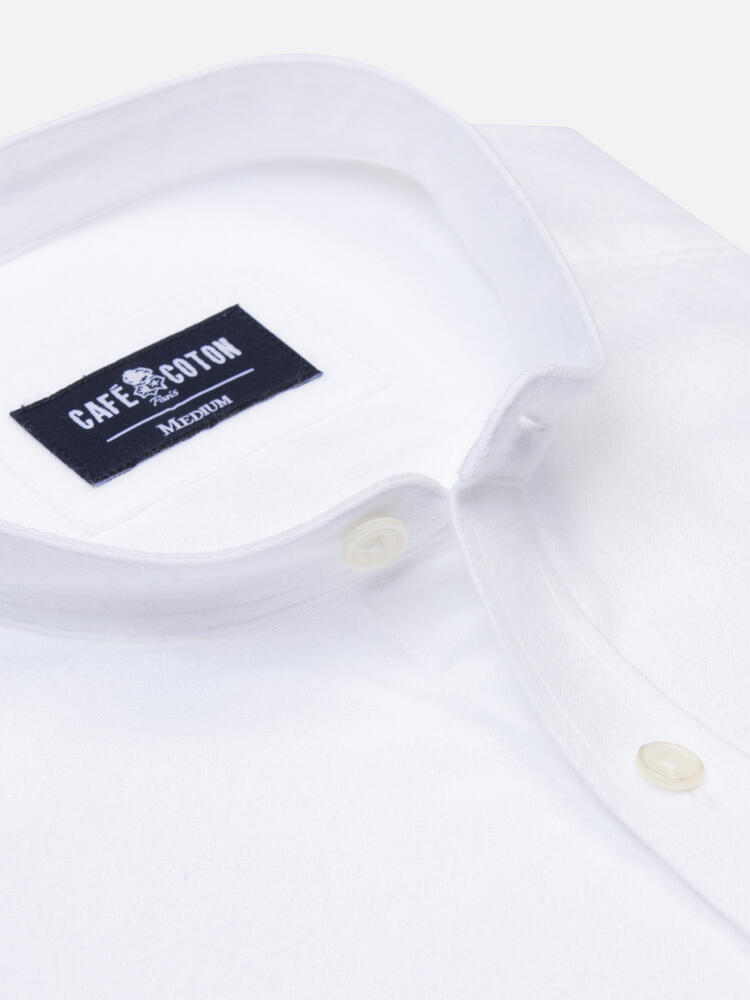 Vils white brushed oxford slim fit shirt