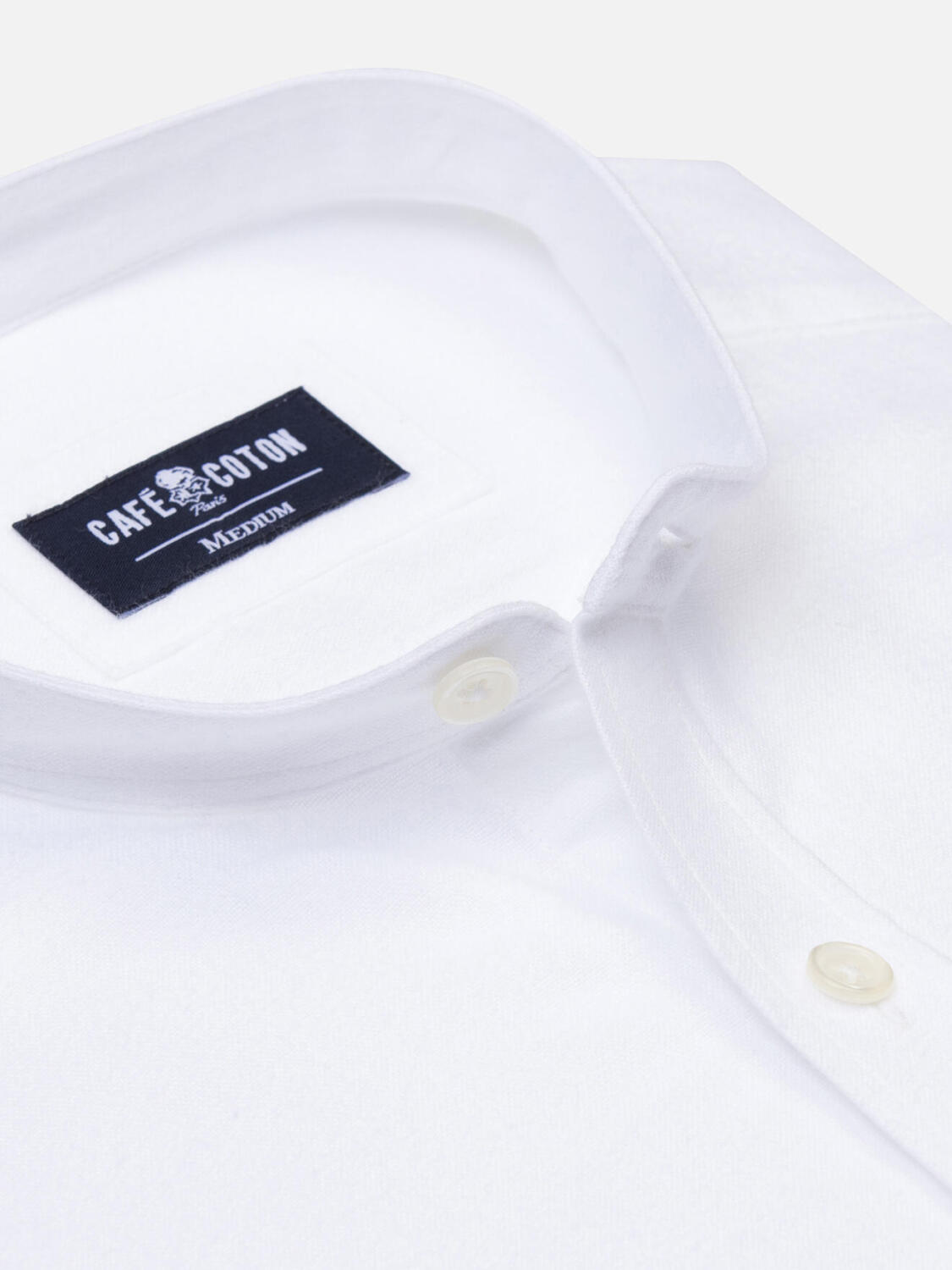 Vils white brushed oxford slim fit shirt
