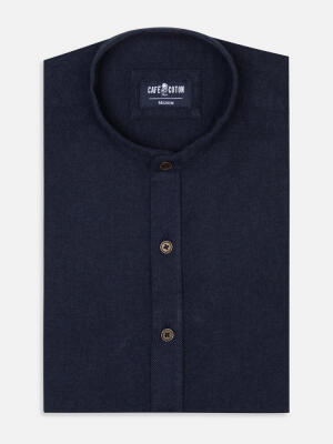 Wessow navy flannel slim fit shirt