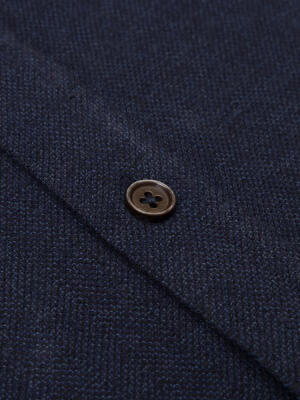 Wessow navy flannel slim fit shirt