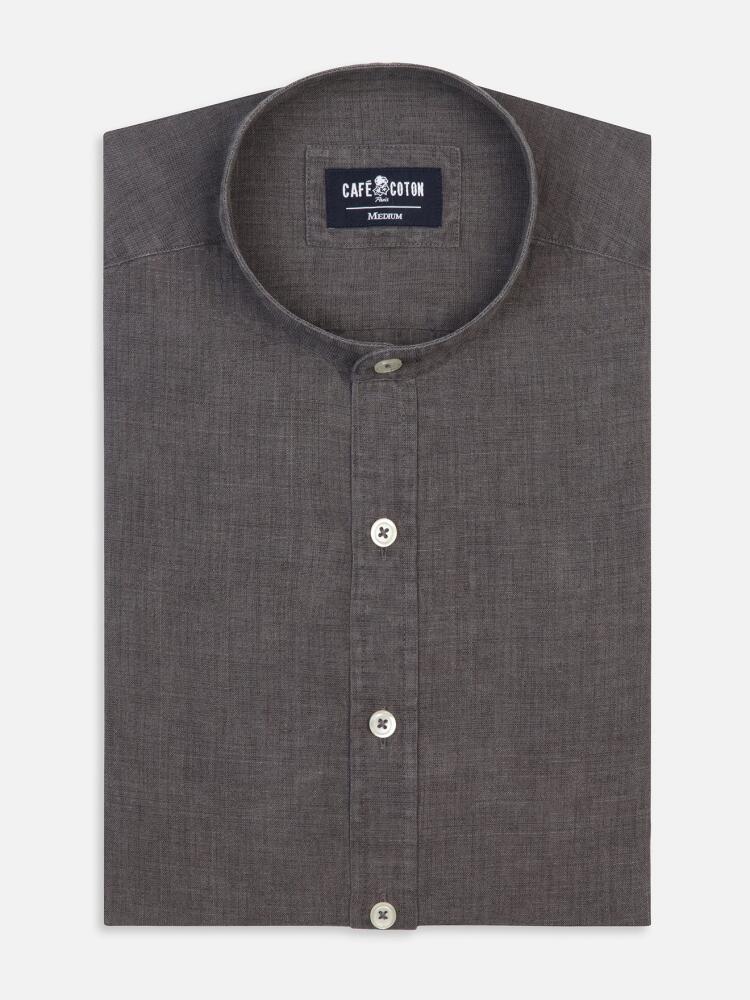 Natural linen shirt - Mandarin Collar