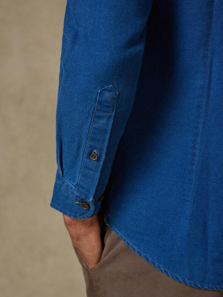 Chemise Tucker indigo - Col mao