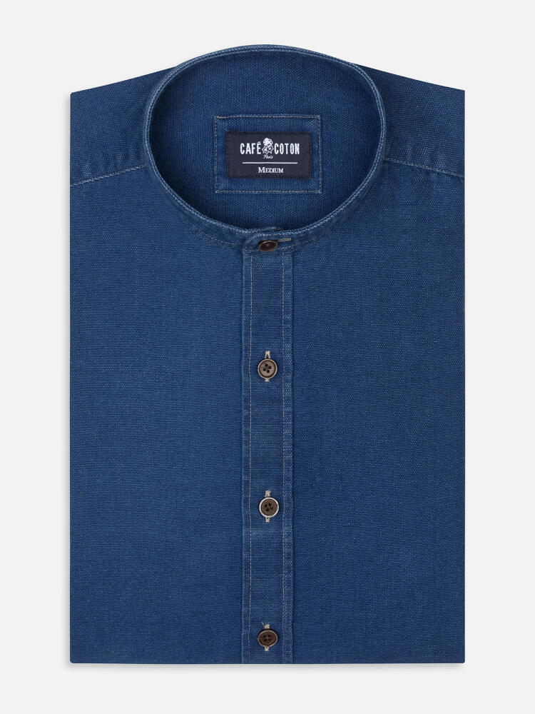 Chemise Tucker indigo - Col mao