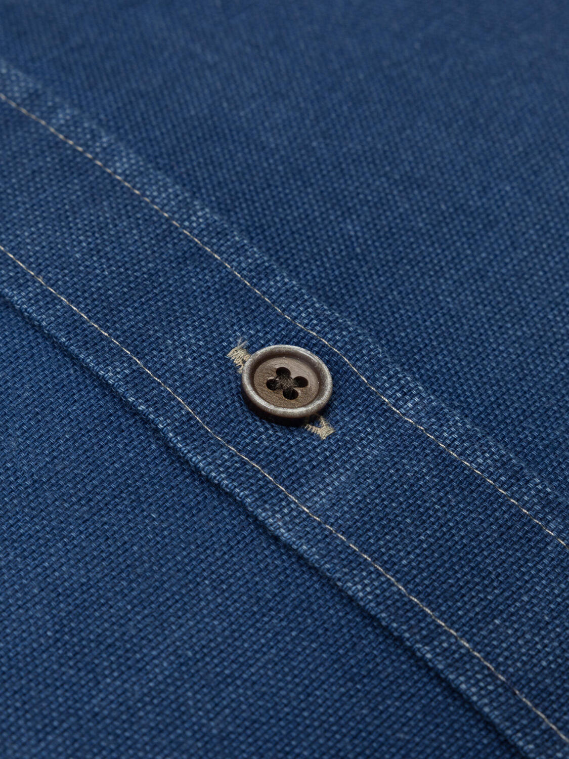 Camicia Tucker in indigo - Collo alla coreana
