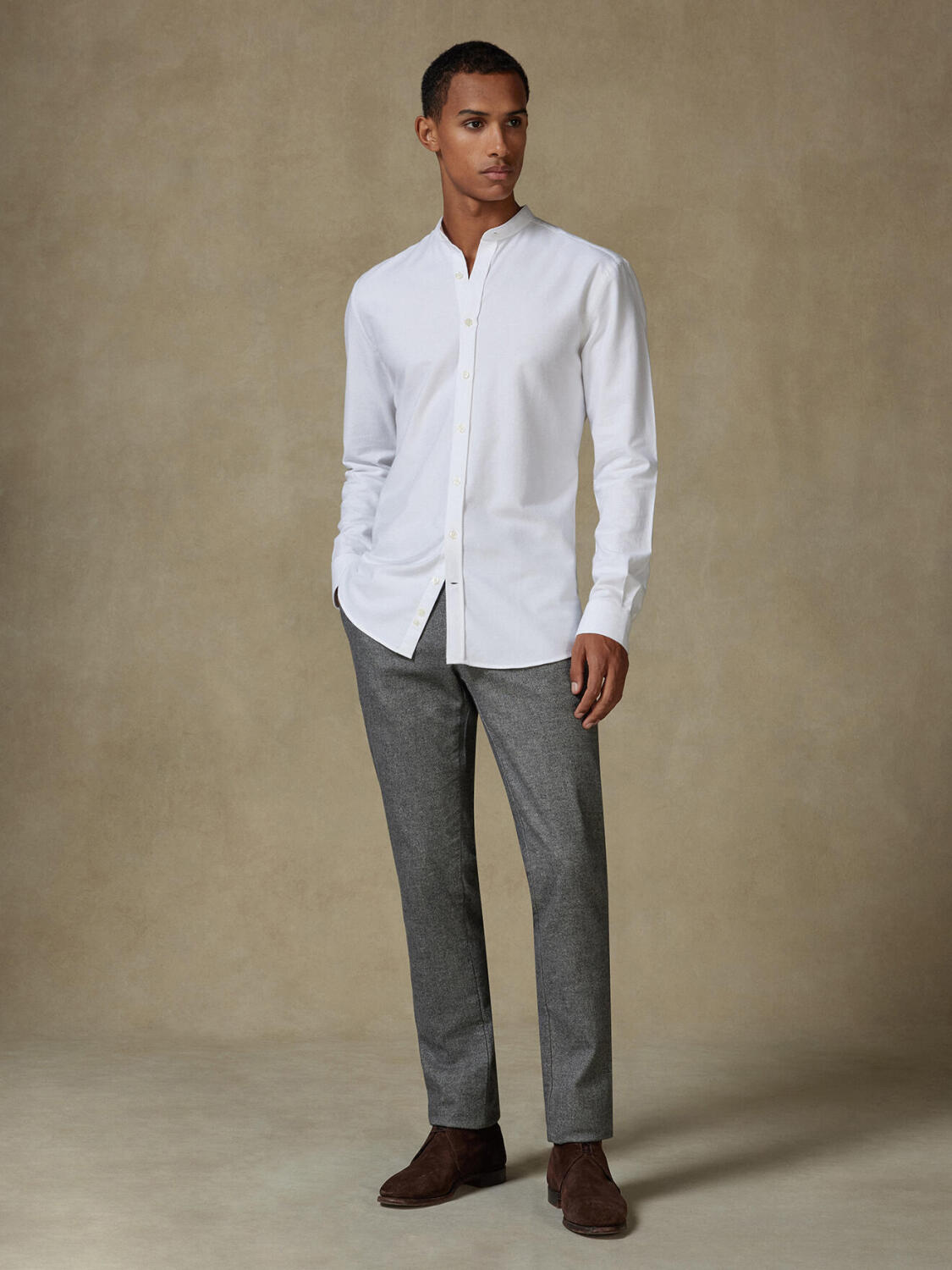 Vils white brushed oxford shirt