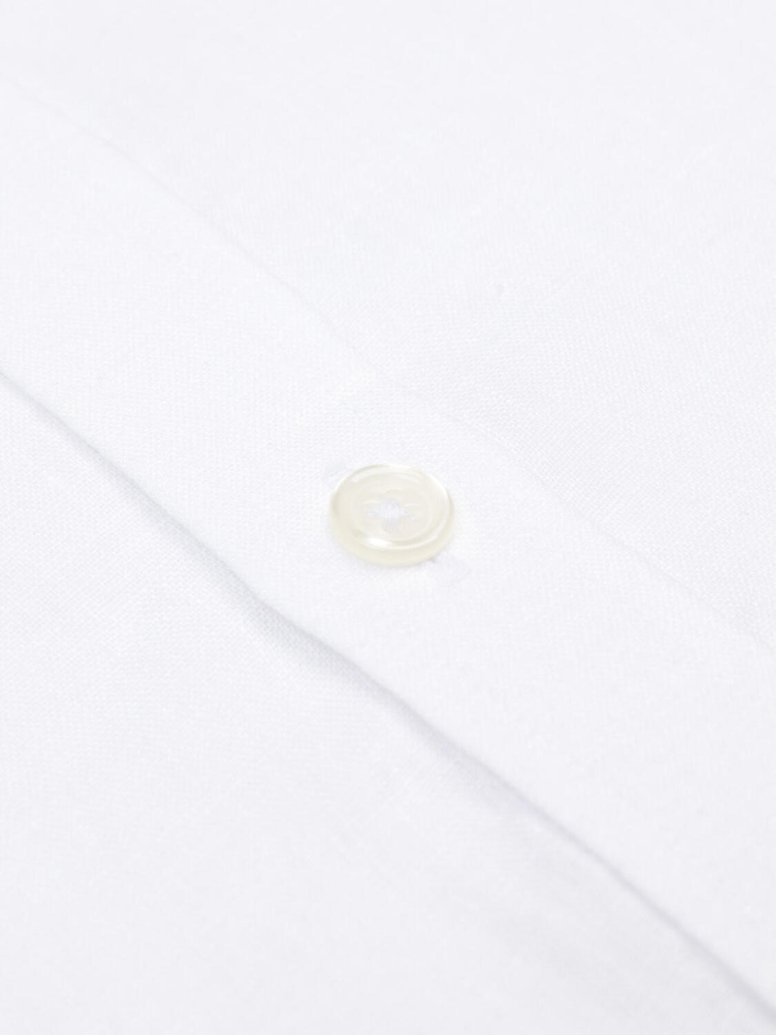 Stehkragenhemd Wayne aus weißem Leinen