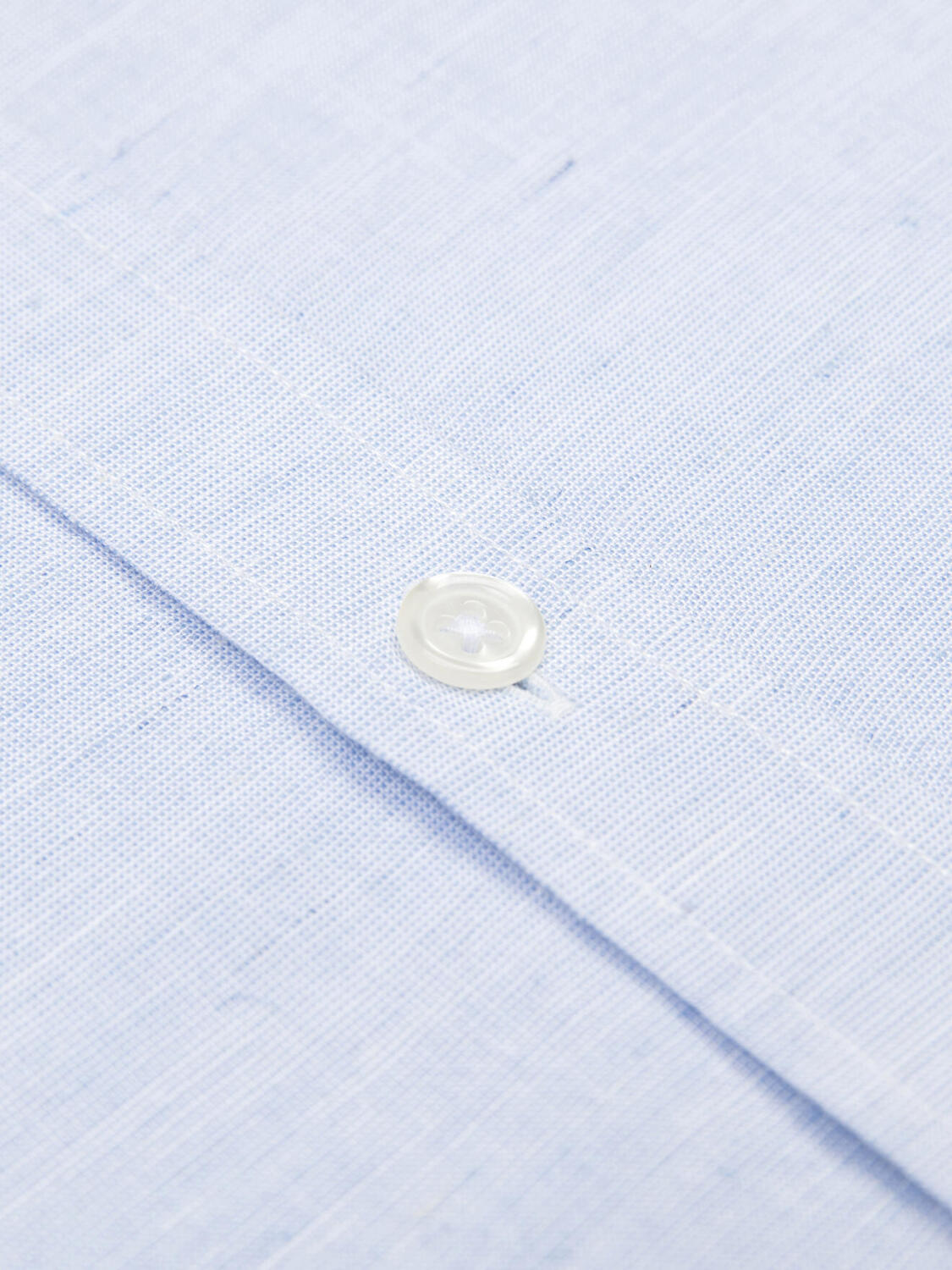 Stehkragenhemd Wayne aus himmelblauem Leinen